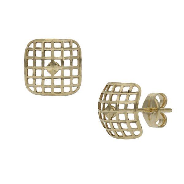 Pendientes oro 18kl cuadrados - 8mm