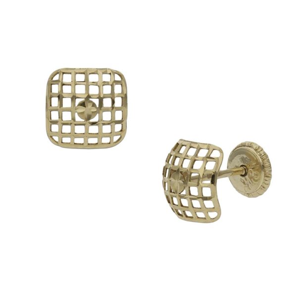 Pendientes oro 18kl cuadrado - 7mm