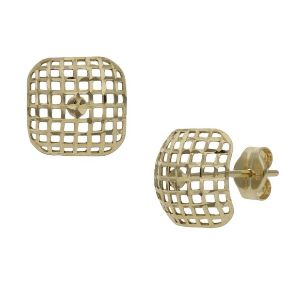 Pendientes oro 18kl cuadrados - 9mm