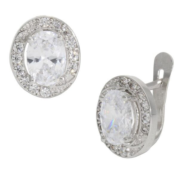 Pendientes oro blanco 18kl circonitas