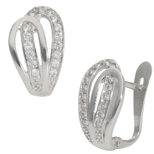Pendientes oro blanco 18kl circonitas