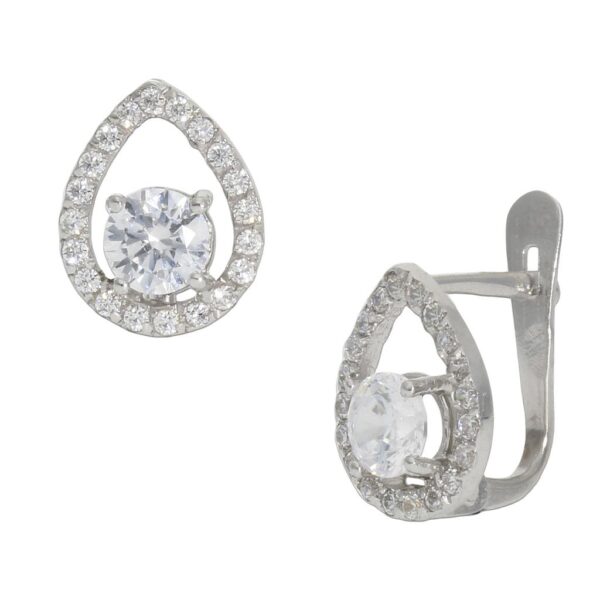 Pendientes oro blanco 18kl circonitas
