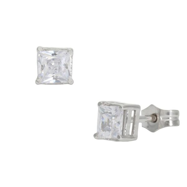 Pendientes oro blanco 18kl - 4.5x4.5mm
