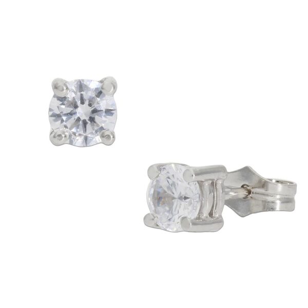 Pendientes oro blanco 18kl circonitas - 5.50mm