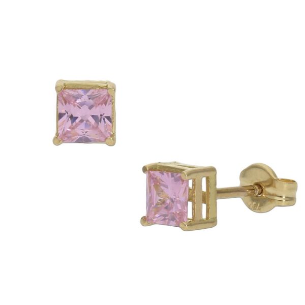 Pendientes oro 18kl rosa - 4.5x4.5mm
