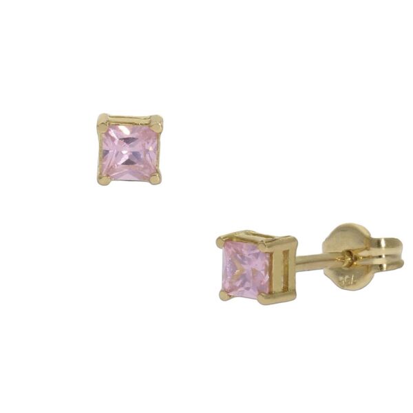 Pendientes oro 18kl rosa - 3.5x3.5mm