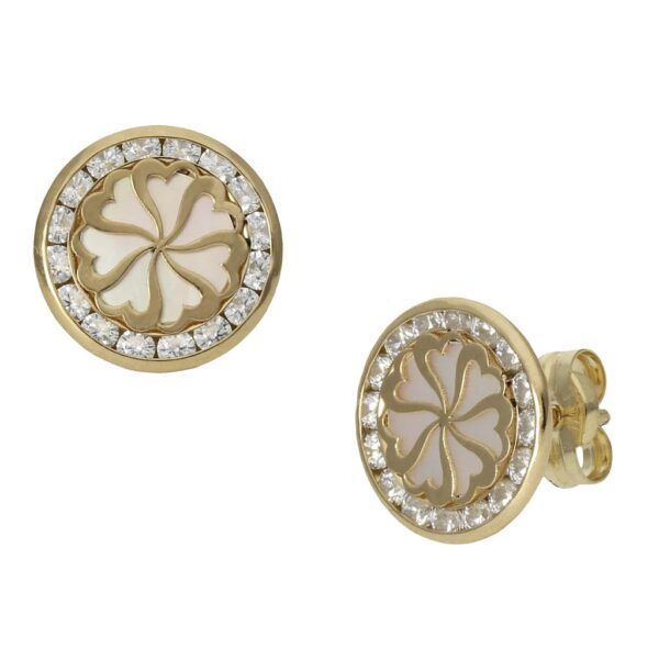 Pendientes oro 18kl nacar - 9.50mm
