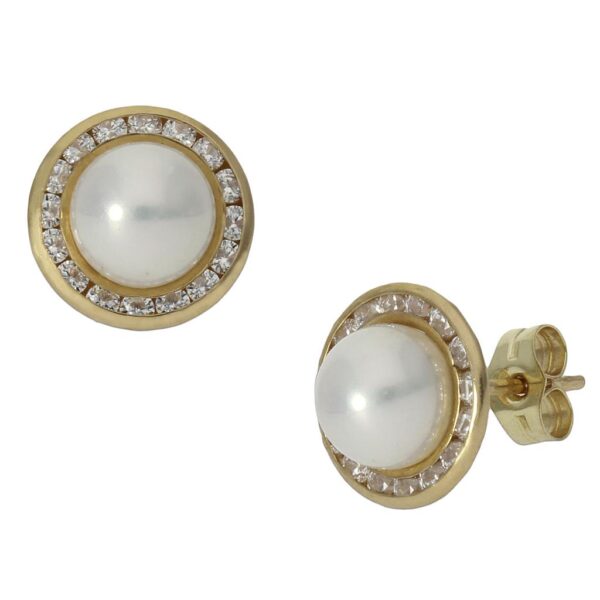 Pendientes oro 18kl perlas chinas - 9.50mm