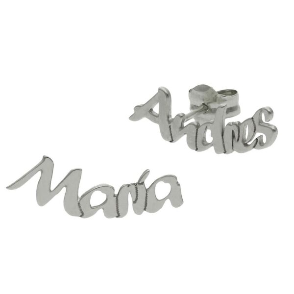 Pendientes oro blanco 18kl nombre