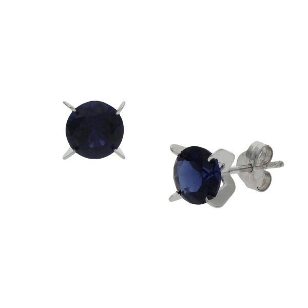Pendientes oro blanco 18kl azul
