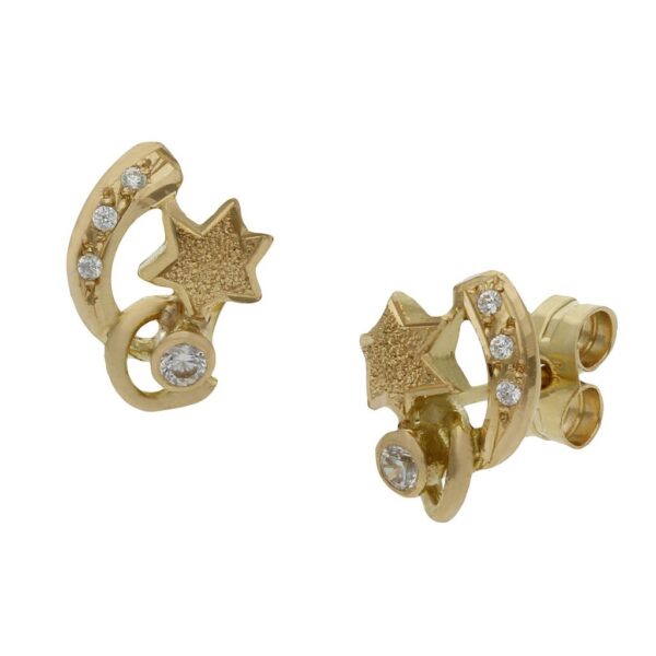 Pendientes oro 18kl estrellas - 7x10mm