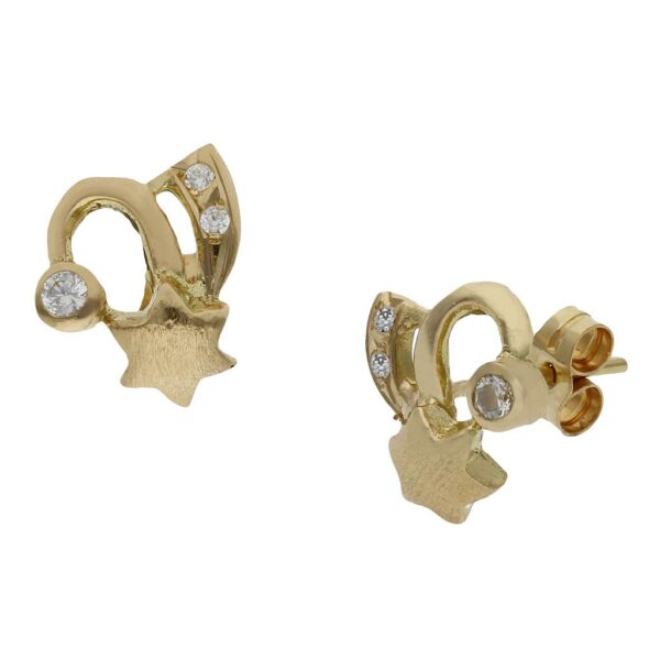Pendientes oro 18kl estrellas - 9x10mm