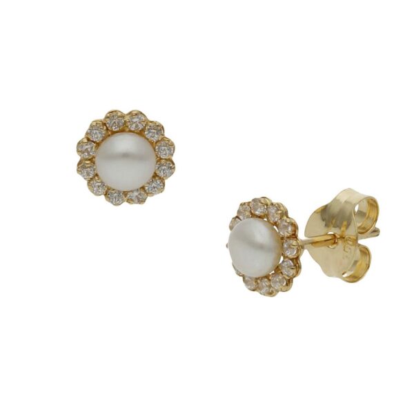 Pendientes oro 18kl perlas chinas - 5.50mm