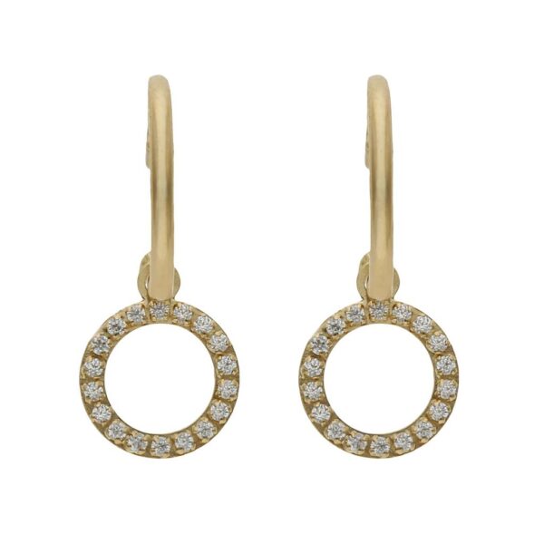 Aros oro 18kl circulo circonita - 5.50mm