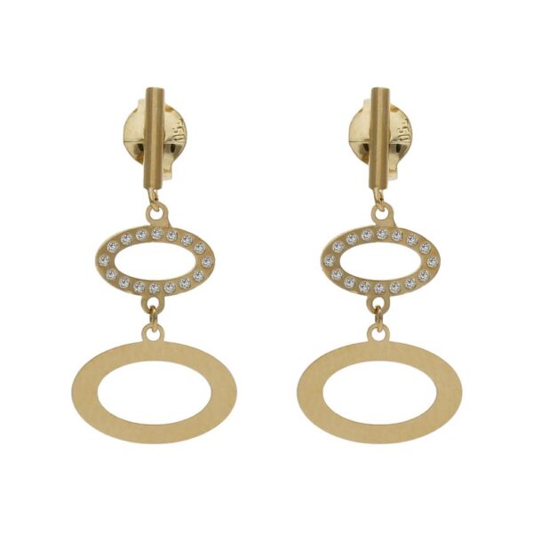 Pendientes oro 18kl circonitas - 10x20mm