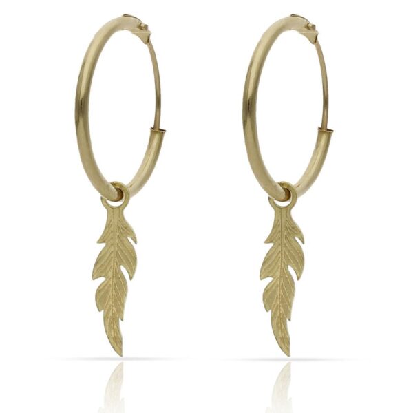 Aros oro 18kl pluma