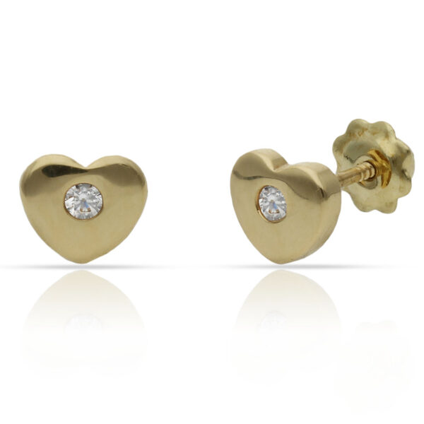 Pendientes oro 18kl corazones