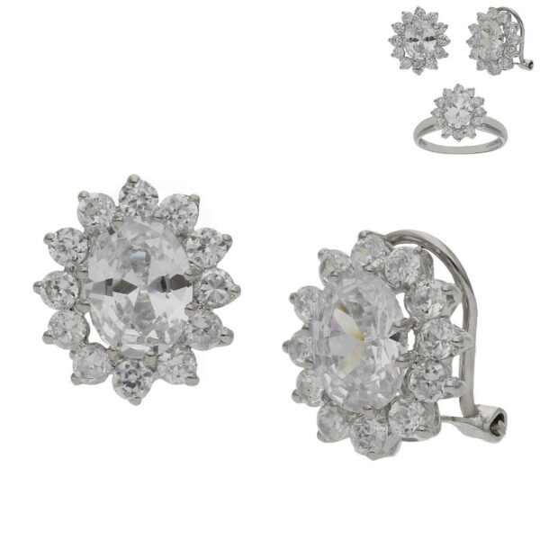 Pendientes oro blanco 18kl circonitas