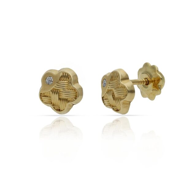 Pendientes oro 18kl flor