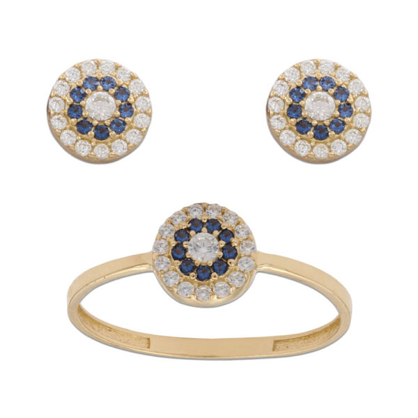Pendientes oro 18kl redondos - azul