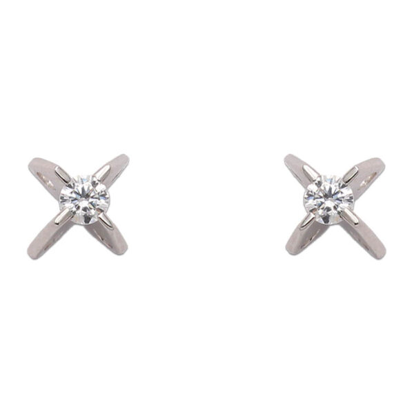 Pendientes oro blanco 18kl circonitas