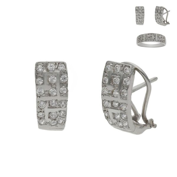 Pendientes oro blanco 18kl circonitas