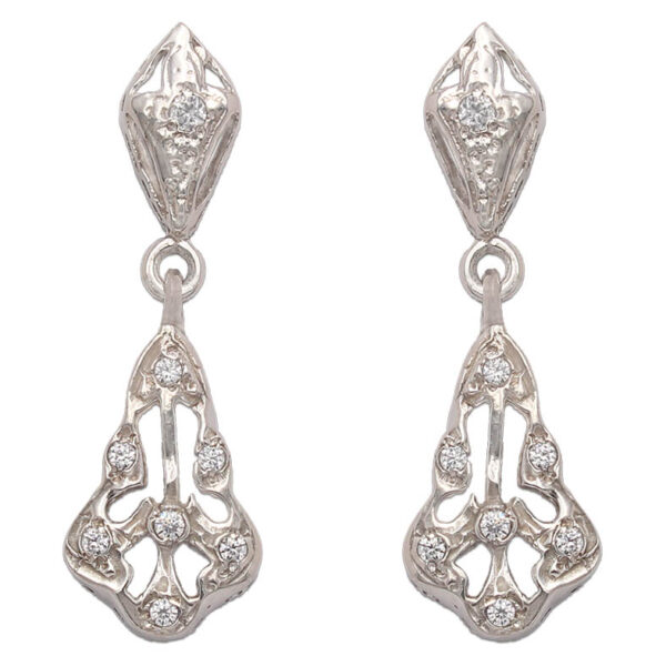 Pendientes oro blanco 18kl circonitas