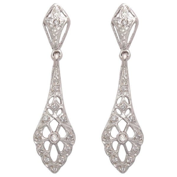 Pendientes oro blanco 18kl circonitas
