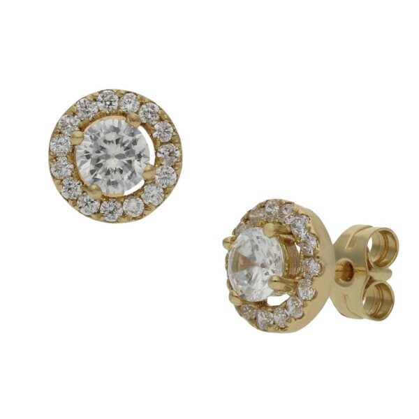 Pendientes oro 18kl circonitas - 8mm