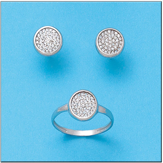 Pendientes oro blanco 18kl circonitas