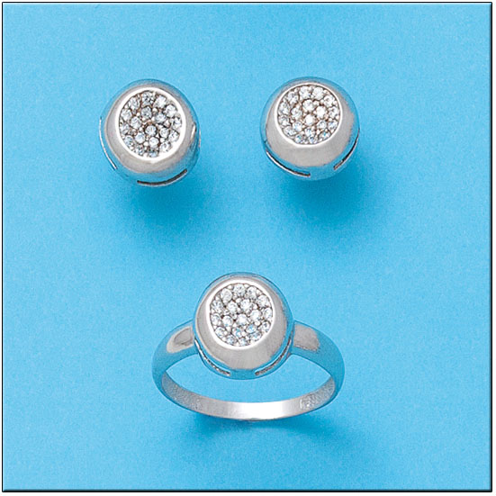 Pendientes oro blanco 18kl circonitas
