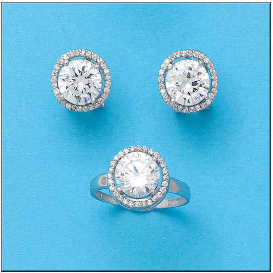 Pendientes oro blanco 18kl circonitas