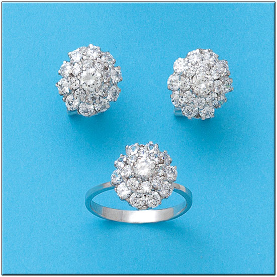 Pendientes oro blanco 18kl circonitas