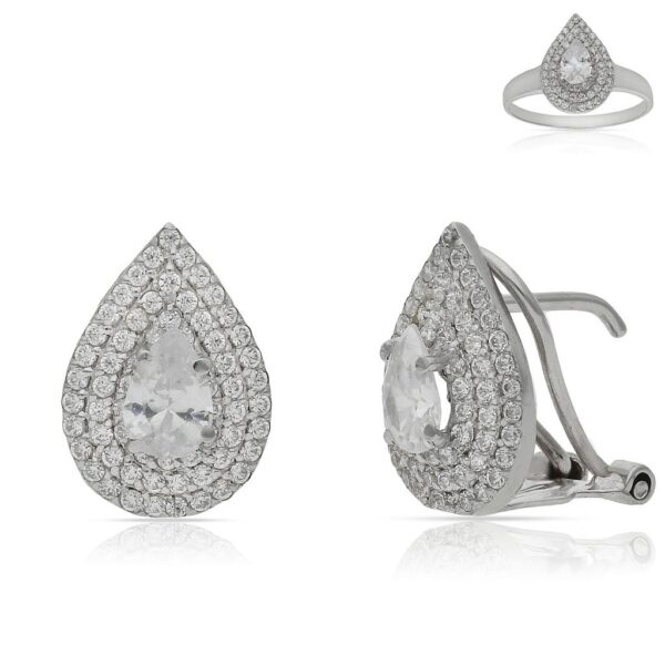 Pendientes oro blanco 18kl circonitas