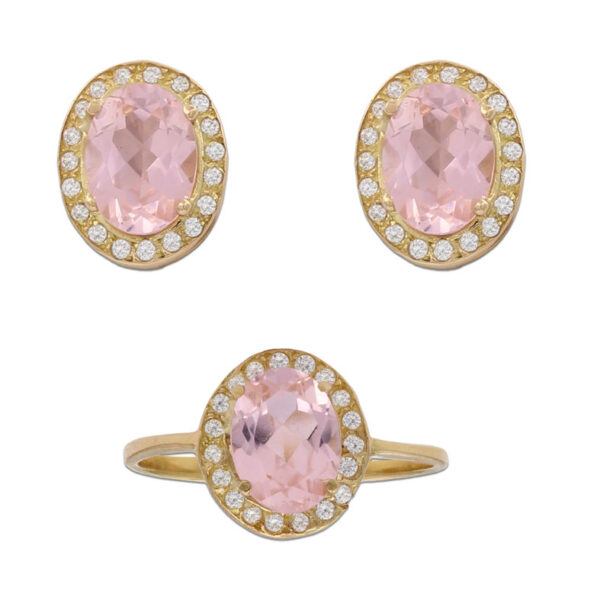 Pendientes oro 18kl nano morganita