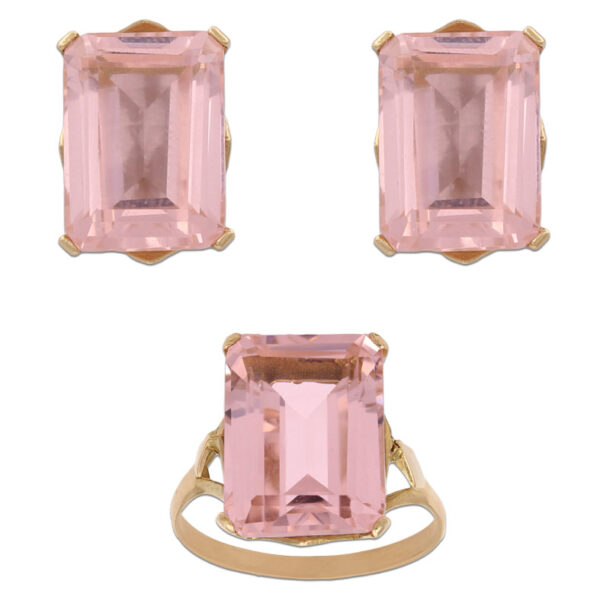 Pendientes oro 18kl nano morganita