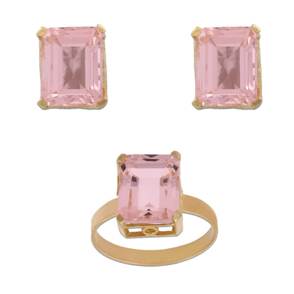 Pendientes oro 18kl nano morganita