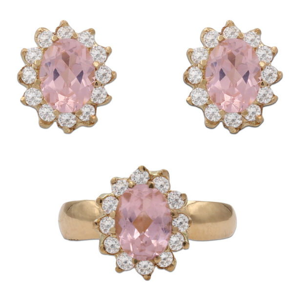 Pendientes oro 18kl nano morganita