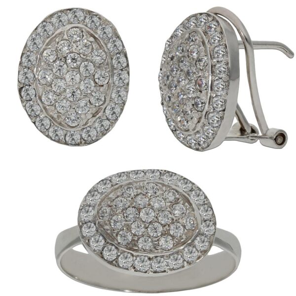 Pendientes oro blanco 18kl circonitas