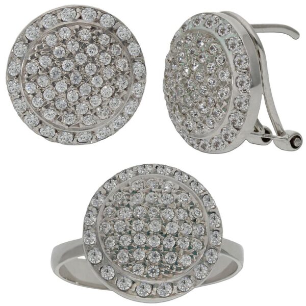 Pendientes oro blanco 18kl circonitas
