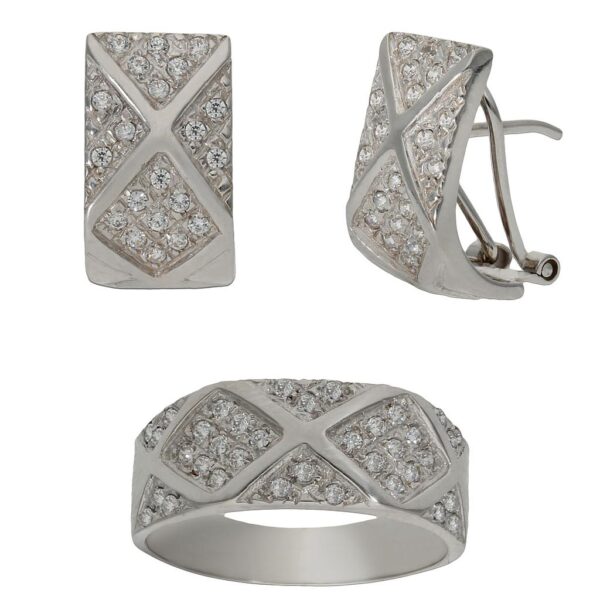 Pendientes oro blanco 18kl circonitas