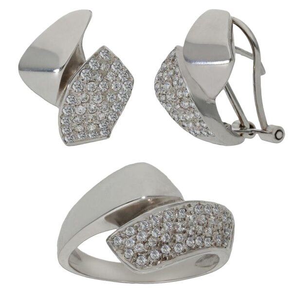Pendientes oro blanco 18kl circonitas