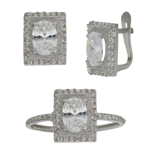 Pendientes oro blanco 18kl circonitas