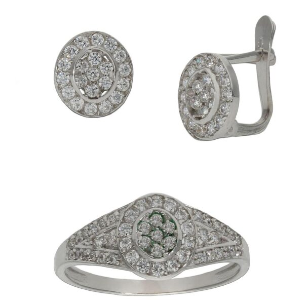Pendientes oro blanco 18kl circonitas