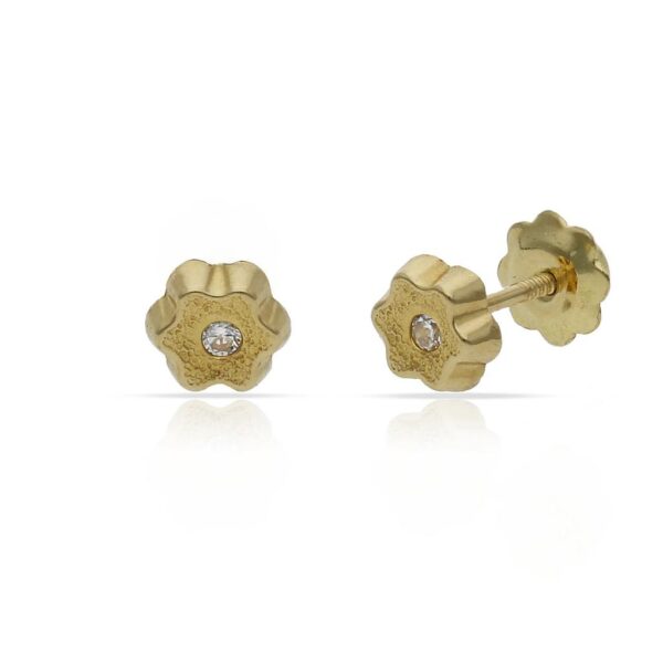 Pendientes oro 18kl flor