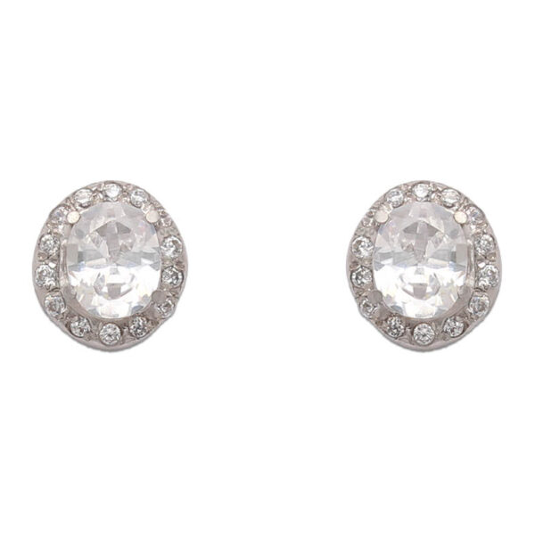 Pendientes oro blanco 18kl oval