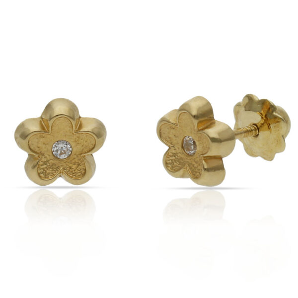 Pendientes oro 18kl flor