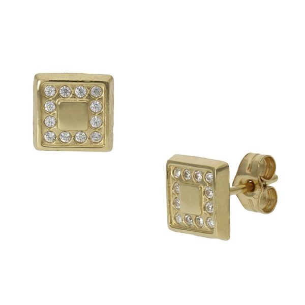 Pendientes oro 18kl cuadrados - 7x7mm