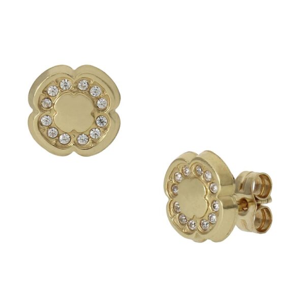 Pendientes oro 18kl flor - 8mm