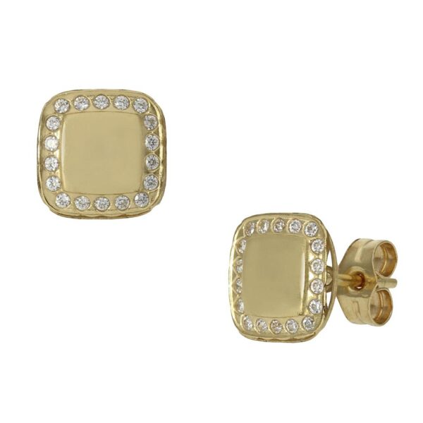 Pendientes oro 18kl cuadrados - 8x8mm